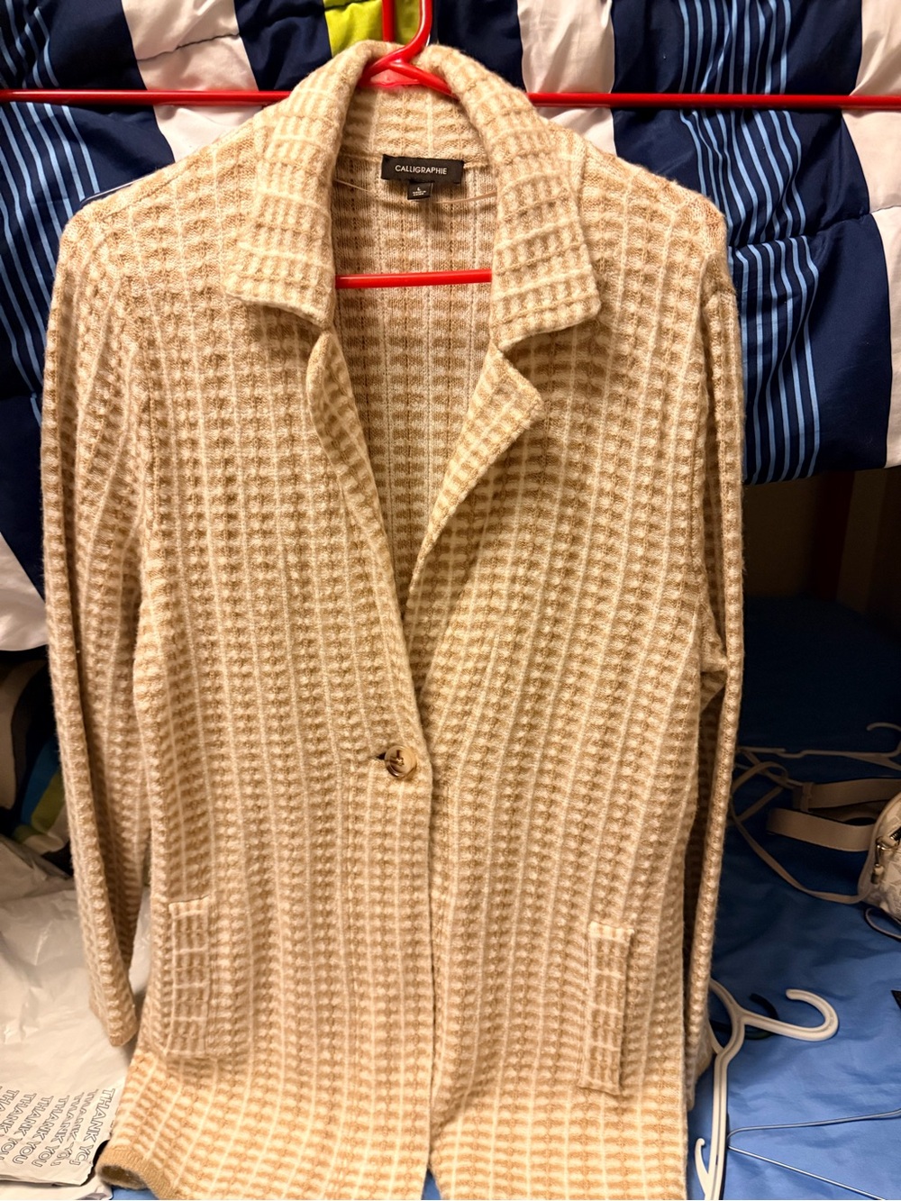 Women's Cream Knit Coat